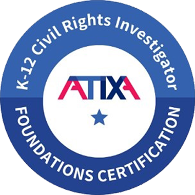 The K-12 ATIXA Civil Rights Investigator Foundation Certification badge.