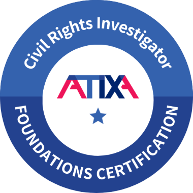 Civil Rights Investigator Foundations Certification badge for Amanda Daylong.